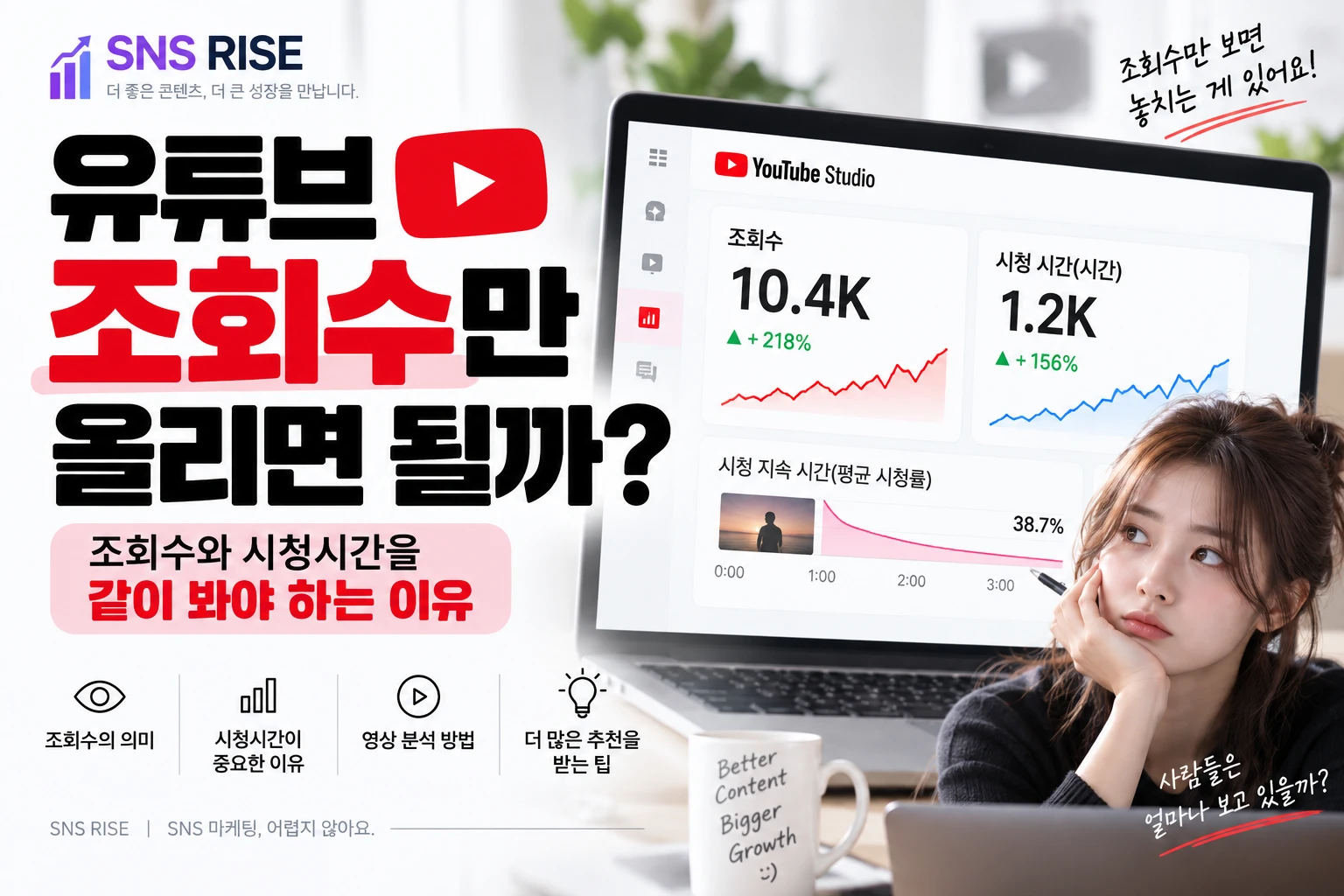 유튜브 조회수만 올리면 될까? 조회수와 시청시간을 같이 봐야 하는 이유